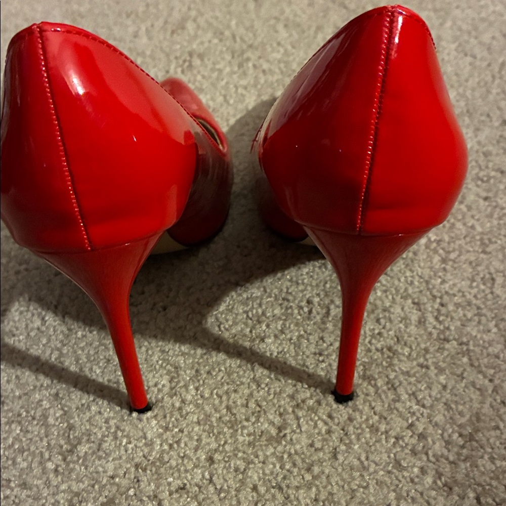 SHEIN Red Patent Pointed-Toe Heels